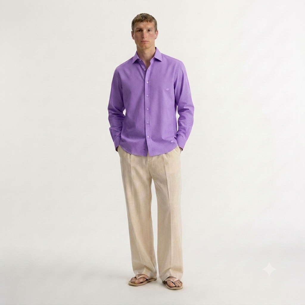 Lavender - Casual crop fit shirt