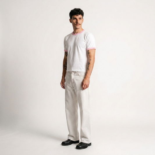 Marshmellow fluff- Crop fit ringer tees