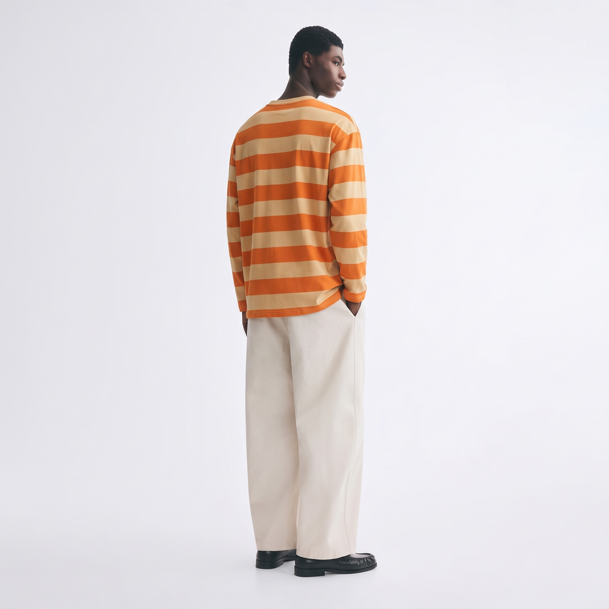 Peach Fizz – Striped Oversized T-Shirt