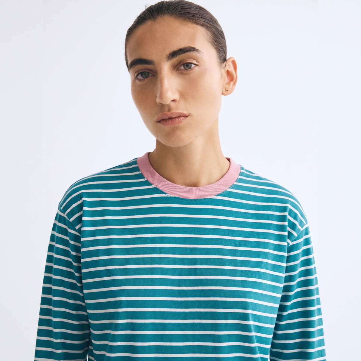 Mint Chip – Striped Oversized T-Shirt