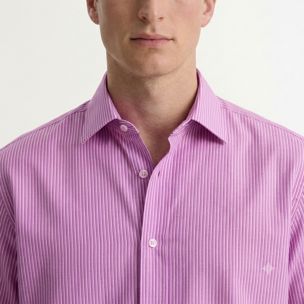Orchid Pink - Casual crop fit shirt