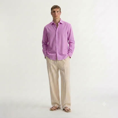 Orchid Pink - Casual crop fit shirt