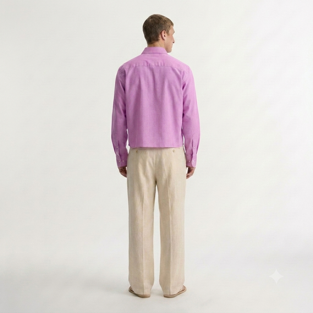 Orchid Pink - Casual crop fit shirt