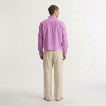 Orchid Pink - Casual crop fit shirt