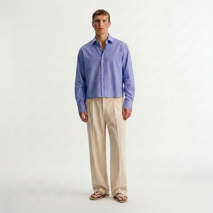 The blueberry waffle– casual crop fit shirt