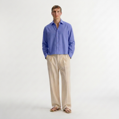 The blueberry waffle– casual crop fit shirt