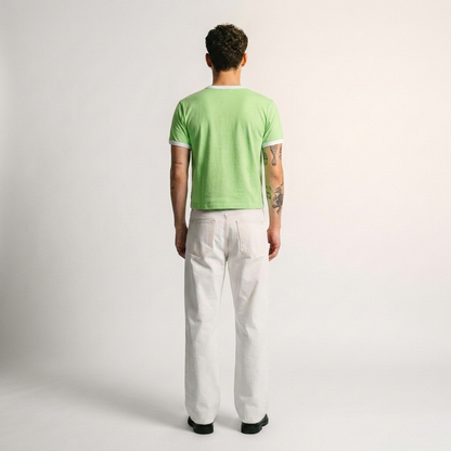 Matcha swirl-crop fit ringer tees