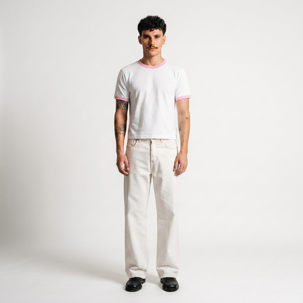 Marshmellow fluff- Crop fit ringer tees