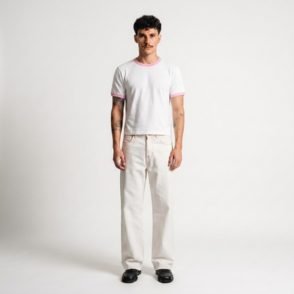 Marshmellow fluff- Crop fit ringer tees
