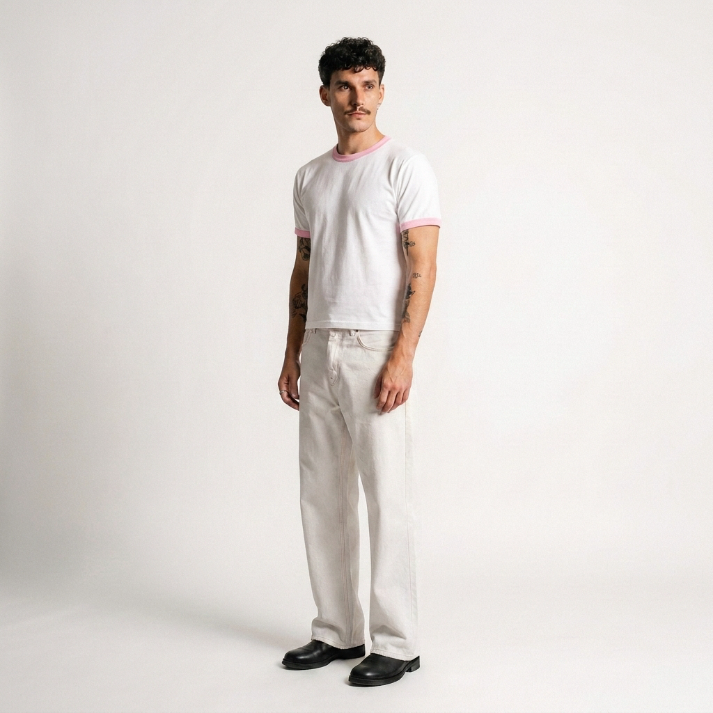 Marshmellow fluff- Crop fit ringer tees