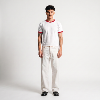 Peach Cream Ringer Tee