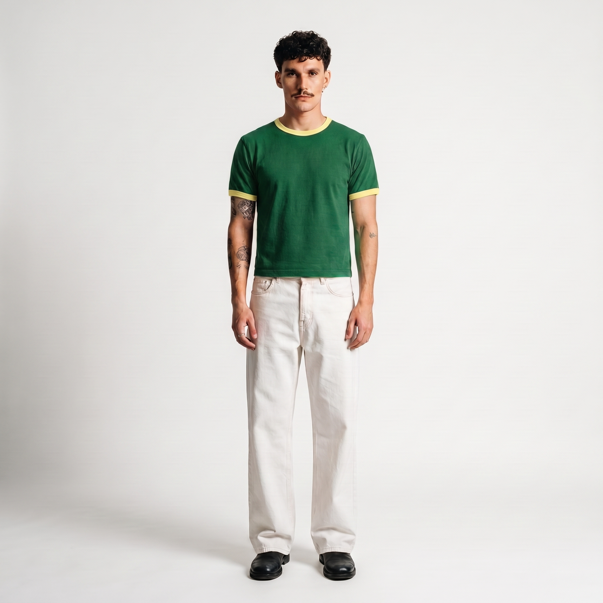 Pistachio Cream Ringer Tee