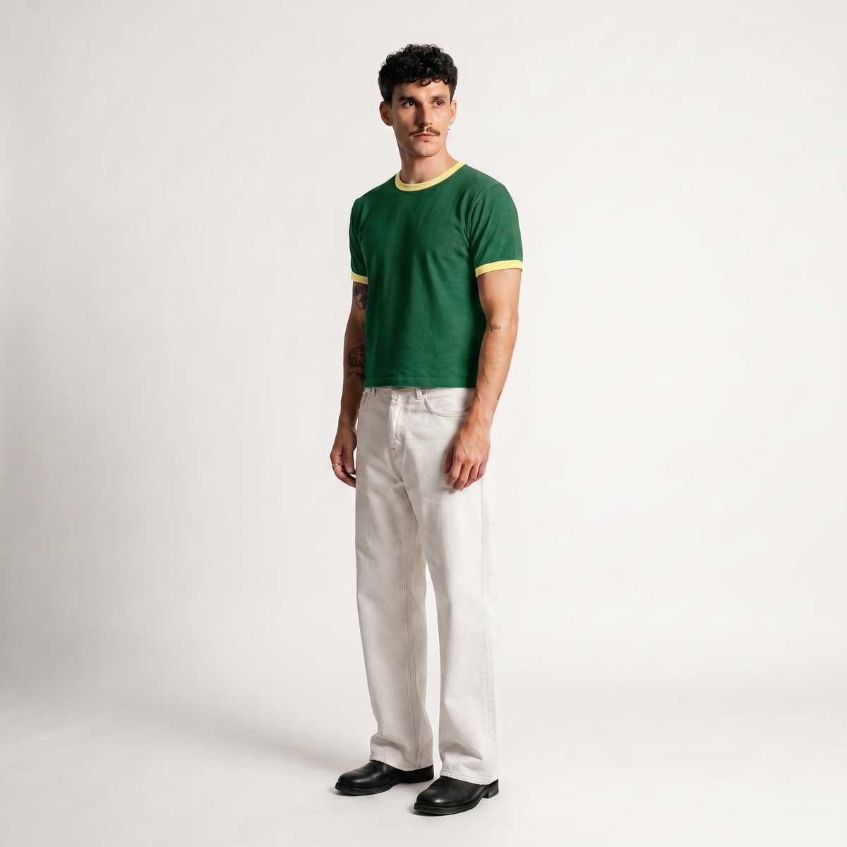 Pistachio Cream Ringer Tee