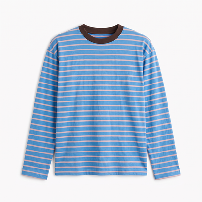 Blueberry Rush – Striped Oversized T-Shirt