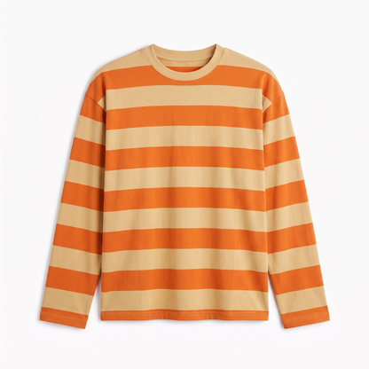Peach Fizz – Striped Oversized T-Shirt