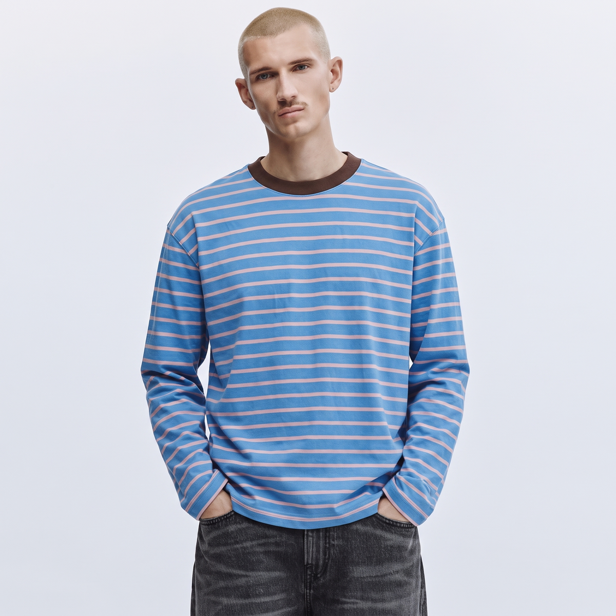 Blueberry Rush – Striped Oversized T-Shirt