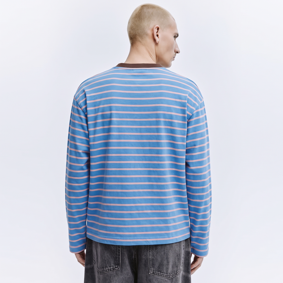 Blueberry Rush – Striped Oversized T-Shirt
