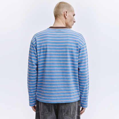 Blueberry Rush – Striped Oversized T-Shirt