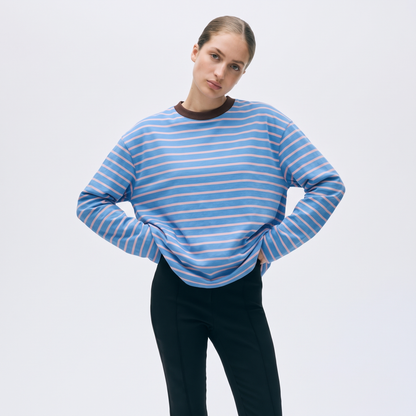 Blueberry Rush – Striped Oversized T-Shirt