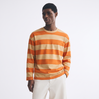 Peach Fizz – Striped Oversized T-Shirt