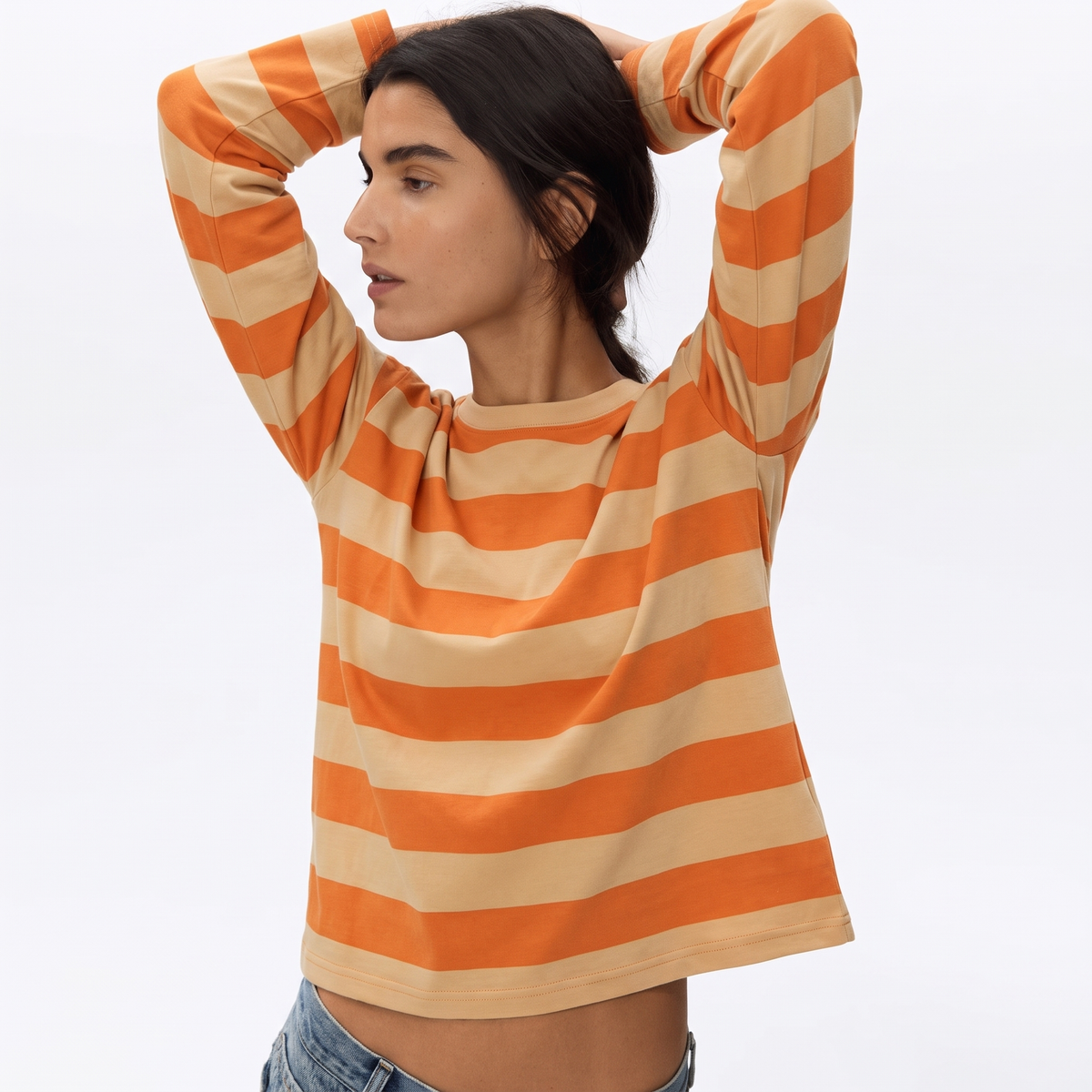Peach Fizz – Striped Oversized T-Shirt