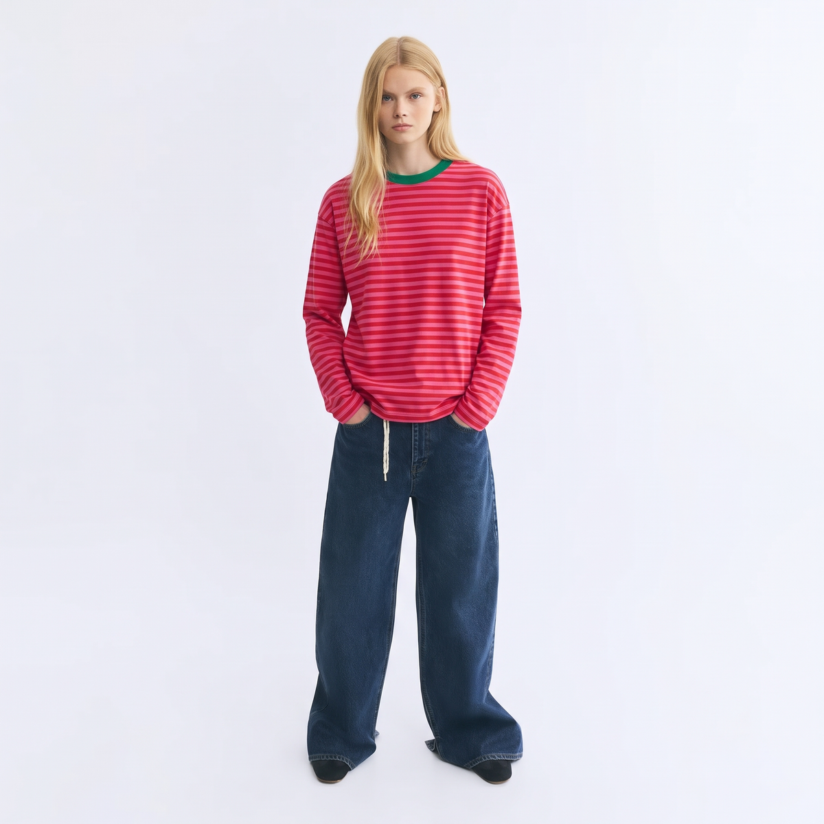Bubblegum Baby – Striped Oversized T-Shirt