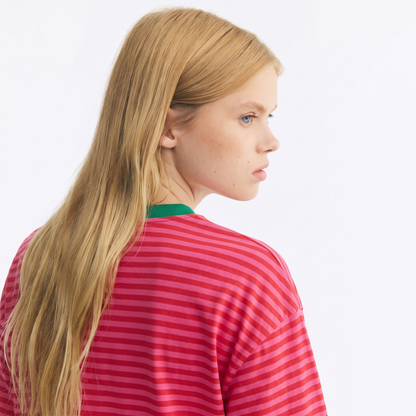 Bubblegum Baby – Striped Oversized T-Shirt