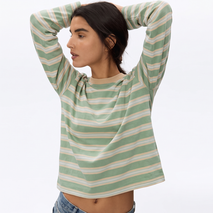 Kiwi Crush – Striped Oversized T-Shirt