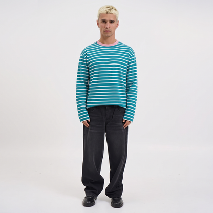 Mint Chip – Striped Oversized T-Shirt