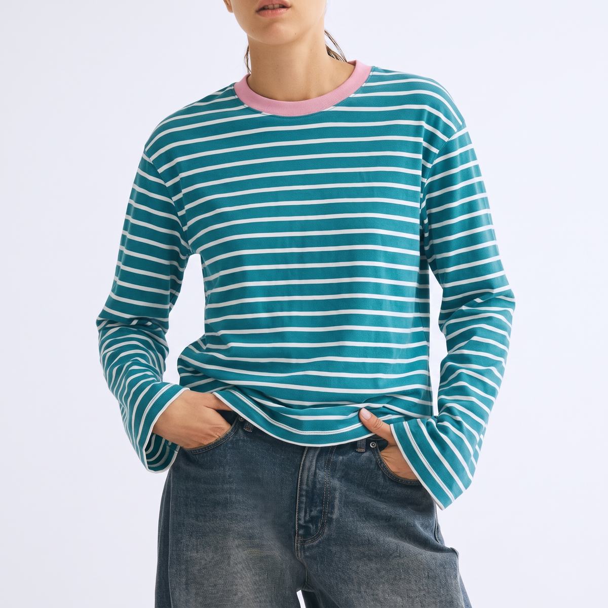 Mint Chip – Striped Oversized T-Shirt