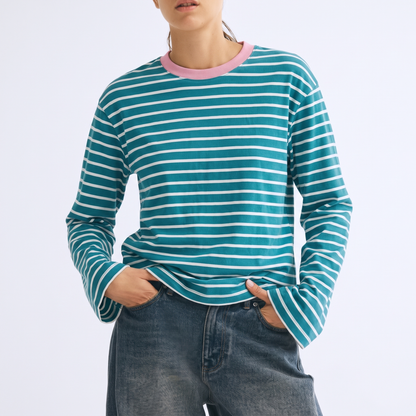 Mint Chip – Striped Oversized T-Shirt