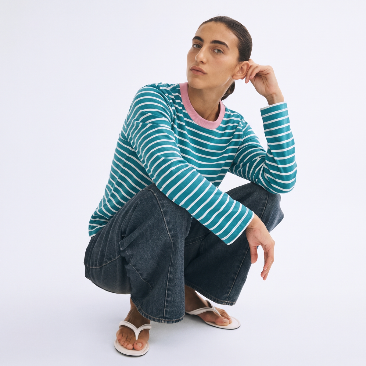 Mint Chip – Striped Oversized T-Shirt