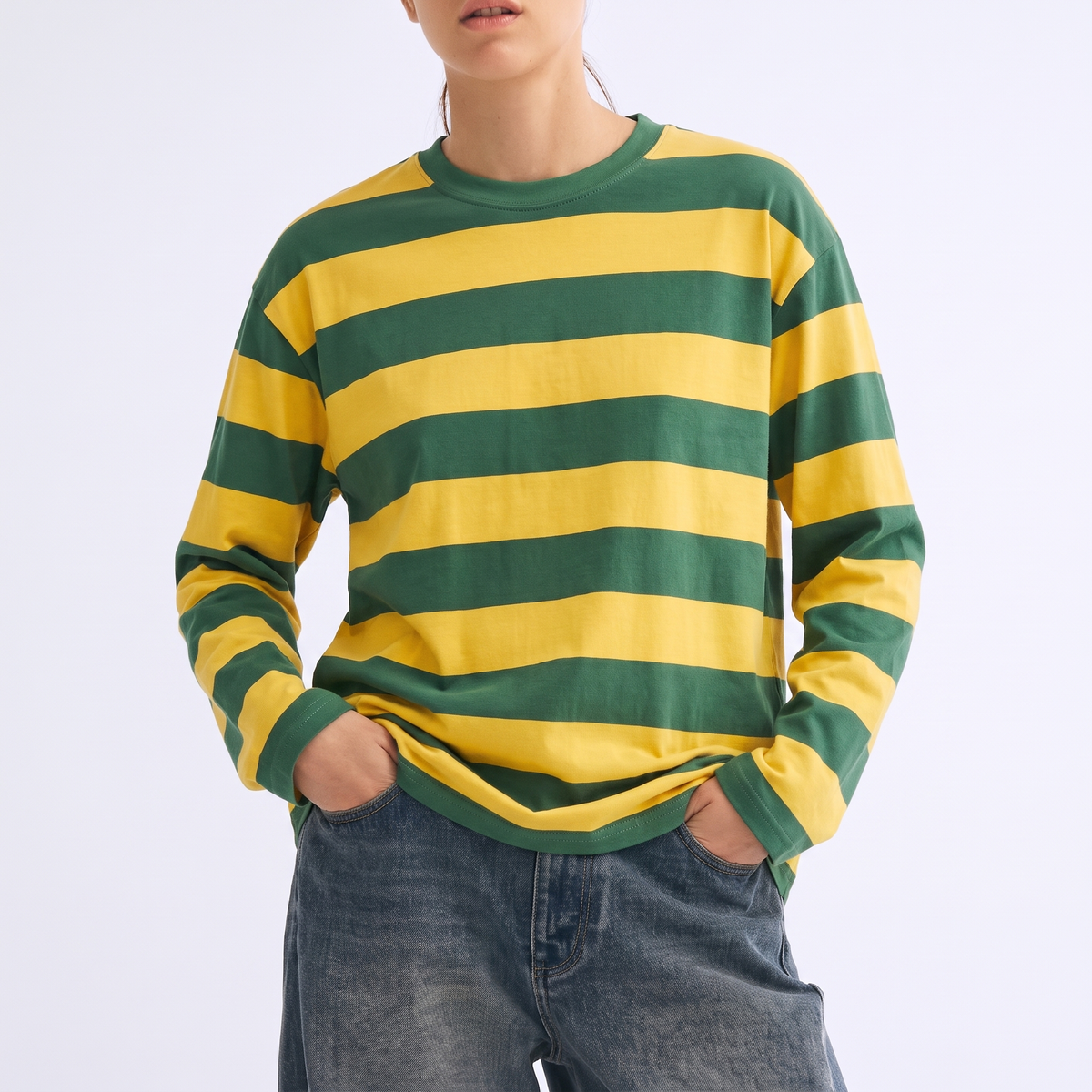 Mango Pop – Striped Oversized T-Shirt