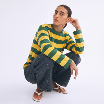 Mango Pop – Striped Oversized T-Shirt