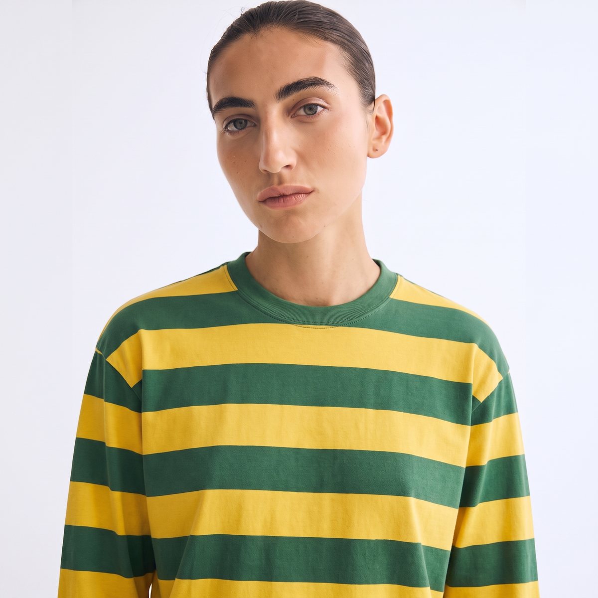 Mango Pop – Striped Oversized T-Shirt